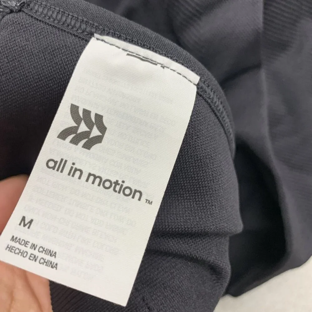 All In Motion Women's M Black Seamless Bodysuit With Built-In Shelf Bra a2435